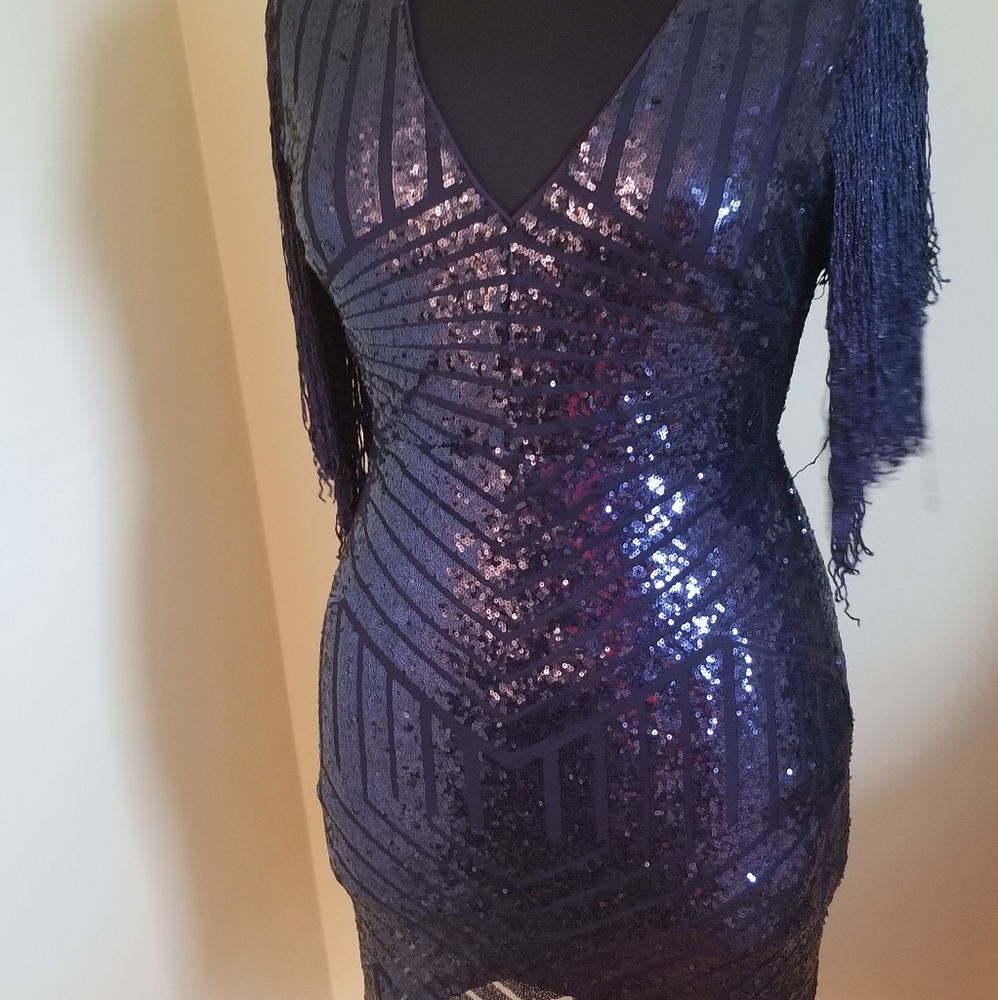 Navy sequined dress